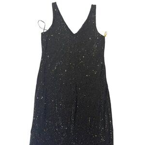 CeCe. Short black sequined dress for women. Size S. Made in China.